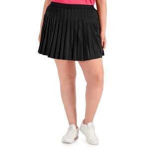 Ideology Plus Size Pleated Skort Size 2X Deep Black Athletic Skirt with Shorts